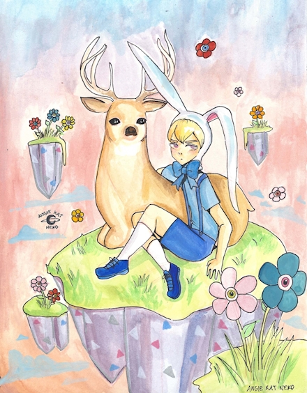 Ketsup and his deer friend.