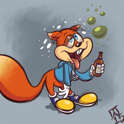 Hey it's Conker look at 'im