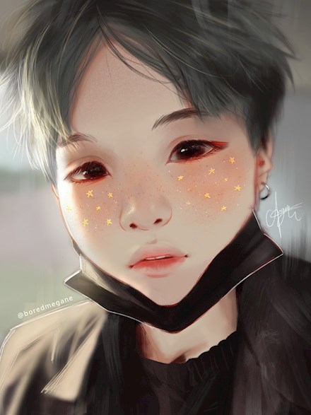 Lil Yoongi with freckles 