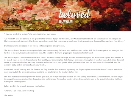 "beloved" - a solavellan fanwork