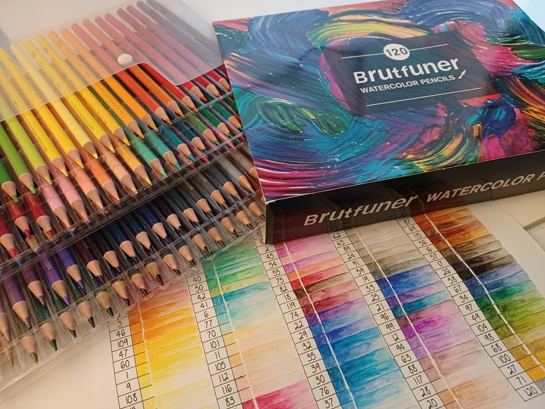 Swatch Form: Brutfuner Colored Pencils 120pc. Round plastic Carry