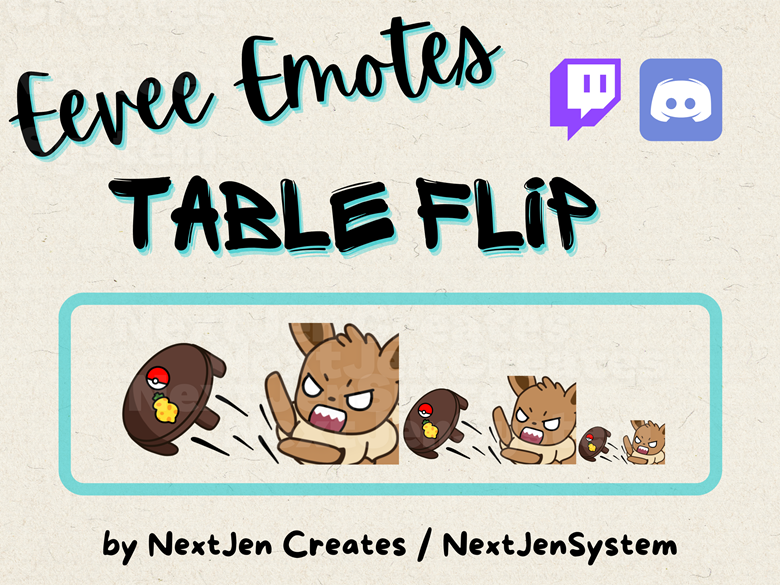 Eevee Table Flip Emote Pack - NextJenSystem's Ko-fi Shop - Ko-fi ️ ...