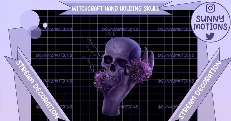 Halloween stream decoration, animated Twitch overlay, scary skull