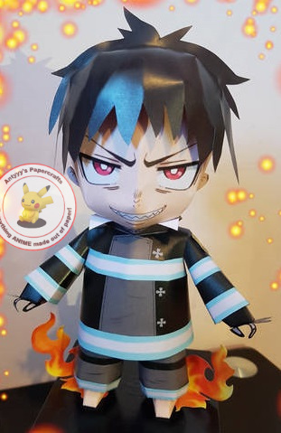 Fire Force - Shinra Chibi Papercraft - Antyyy's Ko-fi Shop - Ko-fi ️ ...