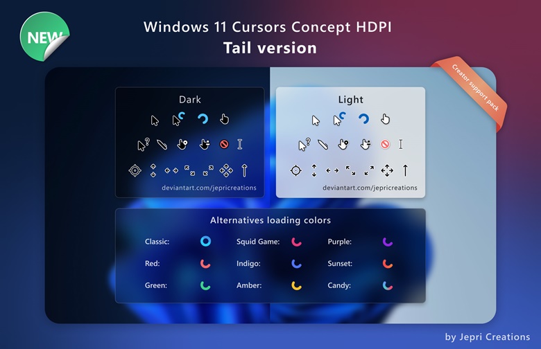 Windows 11 HDPi Tail Cursor Concept - Jepri Creations's Ko-fi Shop