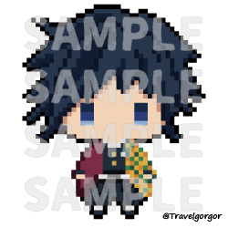 Kimetsu no Yaiba Water Hashira Giyu Tomioka Pixel Art Digital ...