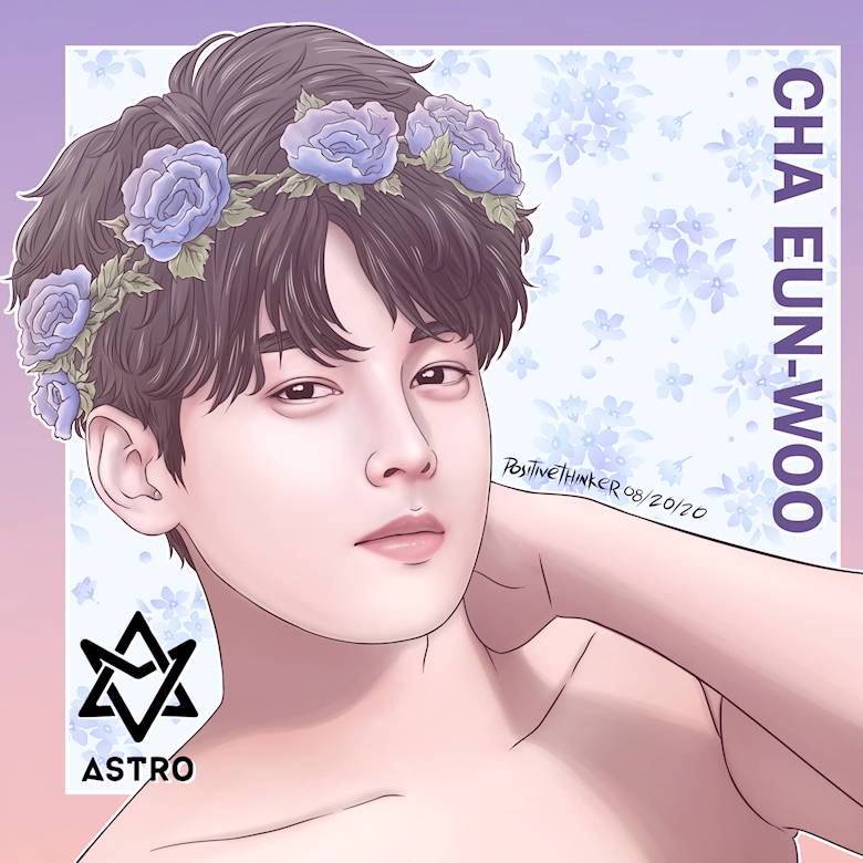 ASTRO CHA EUN WOO FANART Time Lapse Ko fi Where creators