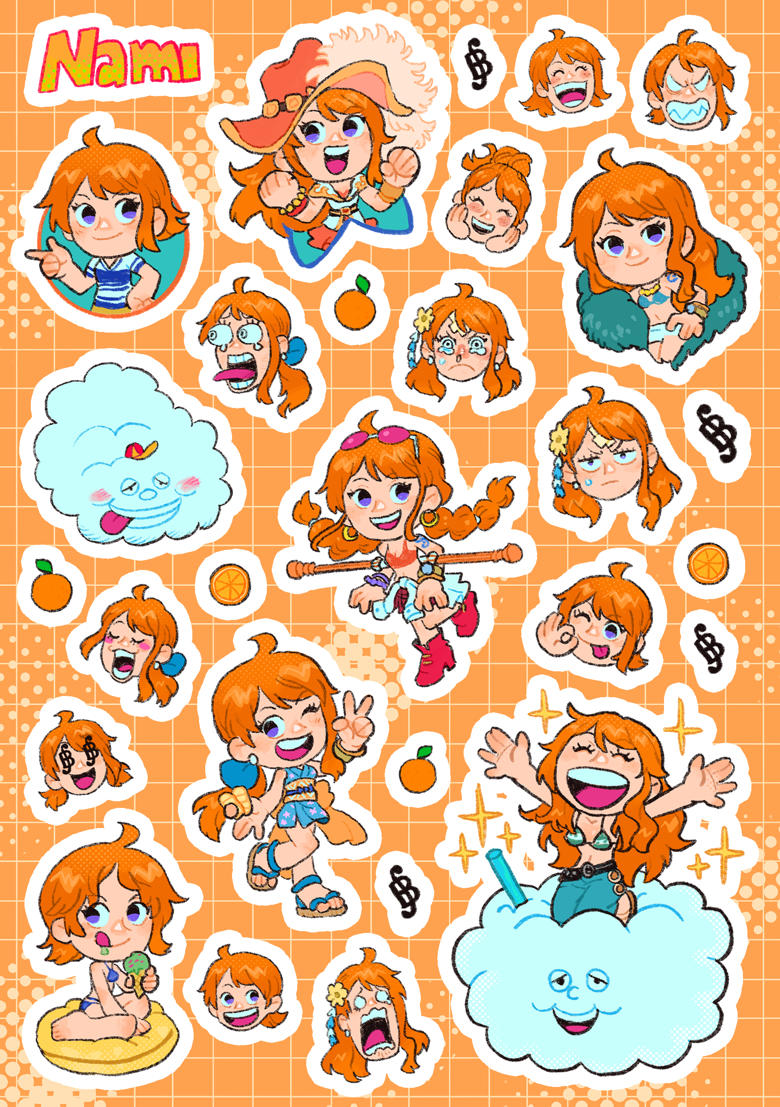 Sticker autocollant holographique - Nami - One Piece - Stickers