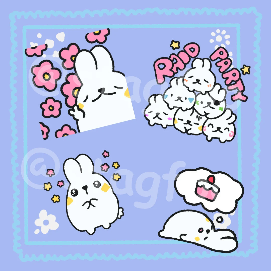 Adorable Bonk Bunny Emotes - 8 Cute Rabbit Twitch Emotes in 1 Size ...