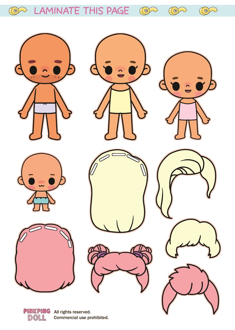 TOCA BOCA PAPERDOLLS LAMINATED