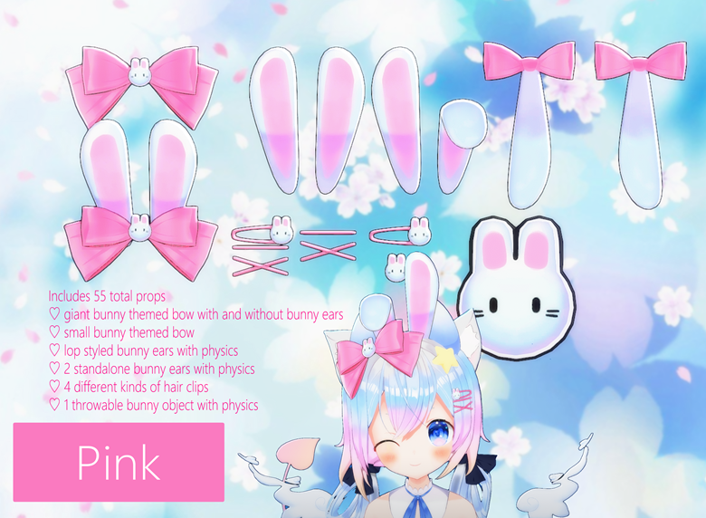 🐇 Bunny Accessory Collection 🐇 55 3D Vtuber Props for VNyan - Pastell  ☁️🌙 3D Commissions Open's Ko-fi Shop