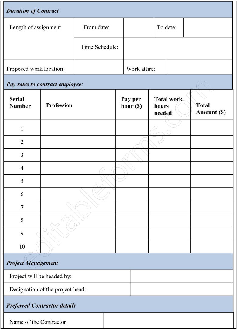 Contractor Request Fillable PDF Form - Editable Forms's Ko-fi Shop
