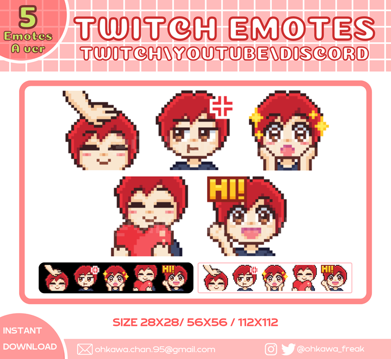 Red Text Twitch Emotes, Discord Emotes