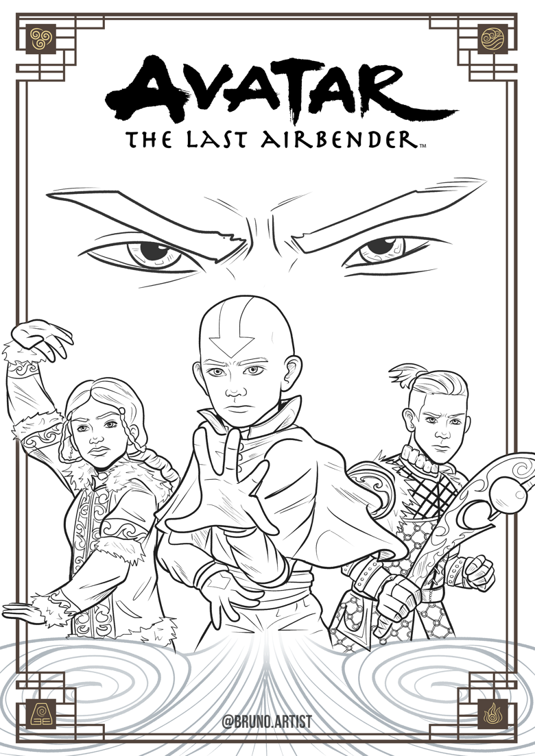 Avatar: The Last Airbender - coloring pages - Bruno Artist's Ko-fi Shop ...