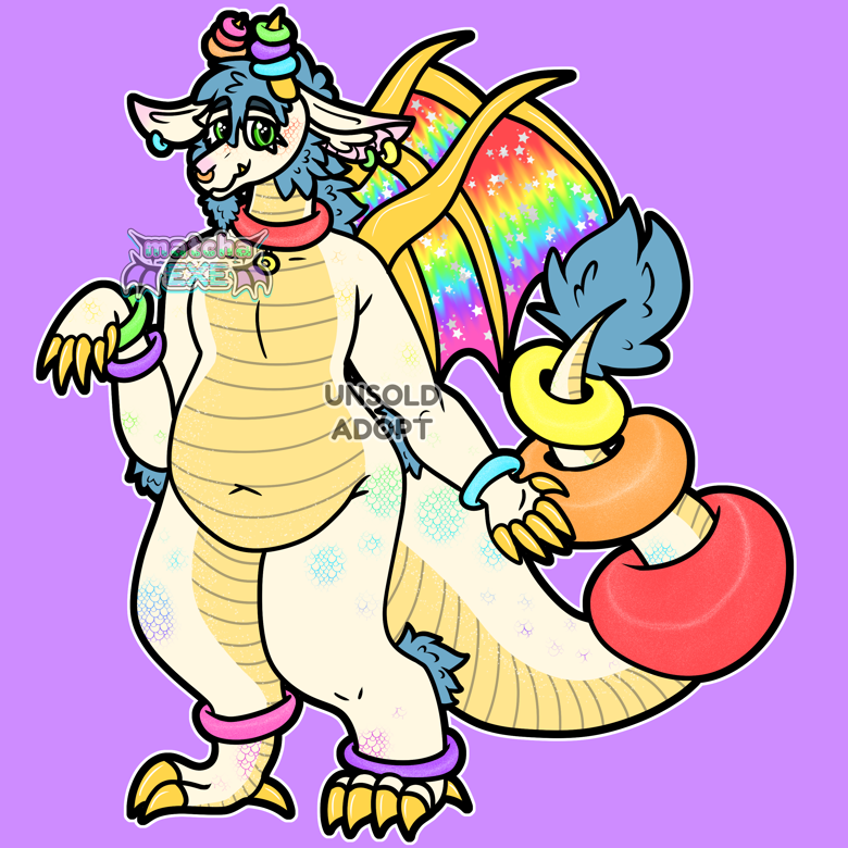 Rainbow Loop Dragon Adoptable - Matcha 驪 驪 Comms Open!'s Ko-fi Shop 