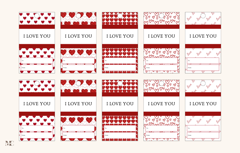 I Love You Gift Tags Printable Template - Mhek Creatives's Ko-fi Shop ...