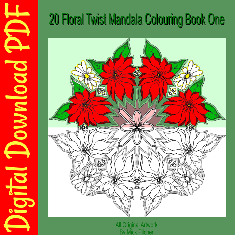 Colouring Books, Printable, Digital, 20 Cool Mandala's