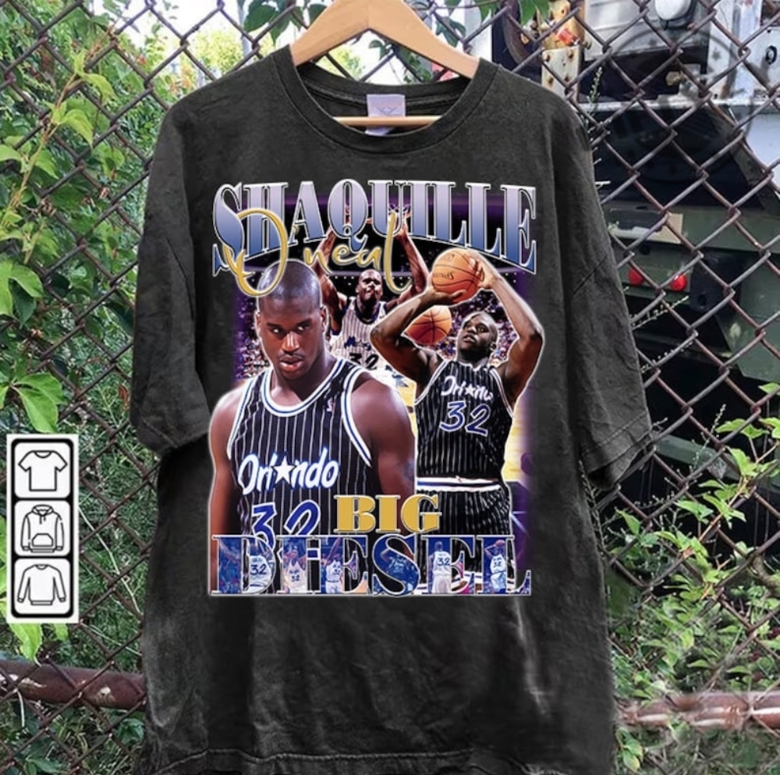 Vintage 90S Graphic Style Shaquille Oneal Shirt Shaquille Oneal Tshirt ...