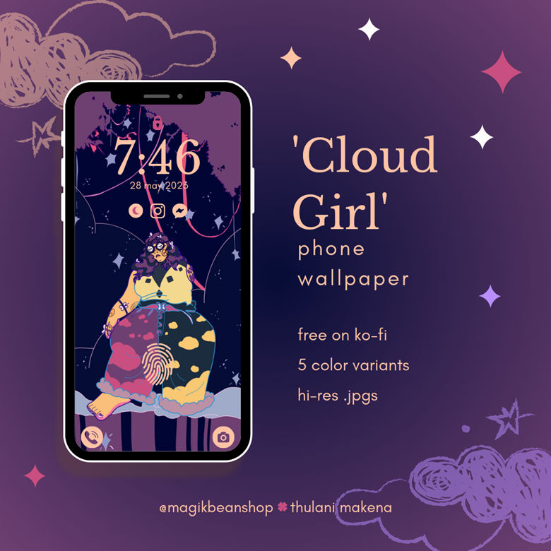 Cloud Girl Wallpaper - magikbeanshop's Ko-fi Shop - Ko-fi ️ Where