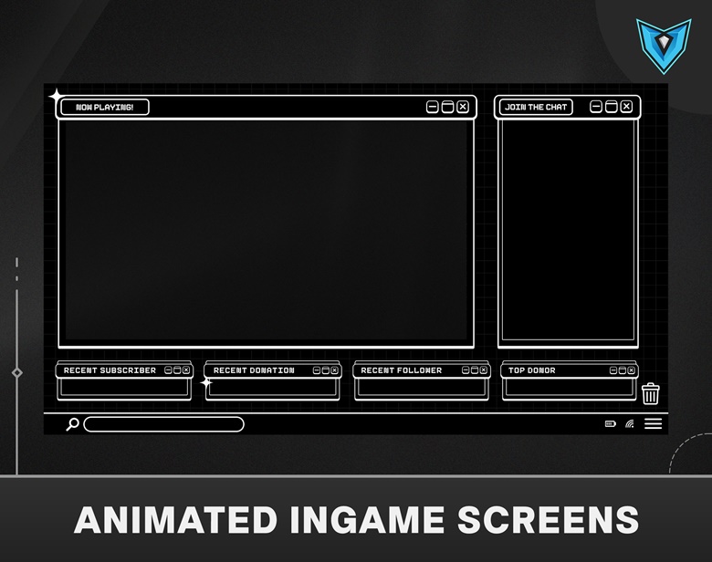 Animated Stream Package Overlay Black Pixels , Pixel Stream Pack, Pixel ...