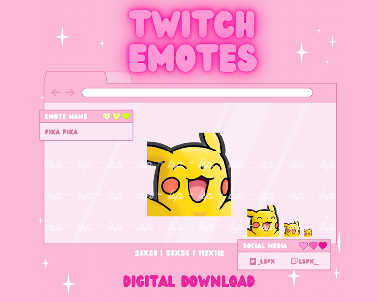Pikachu Pika Emote | Twitch Discord | Sub Emote / Stream Emote.