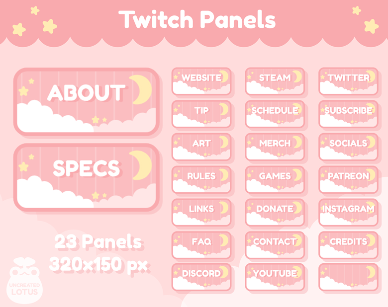 Rose Pink Modular Twitch Overlay - WanderingSoul's Ko-fi Shop - Ko