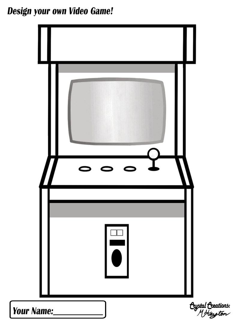 Arcade Coloring sheets - Crystal Creations Shop's Ko-fi Shop