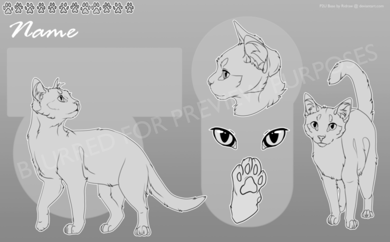 Warriors Reference Sheet Base Feline & Cat Lineart Base 