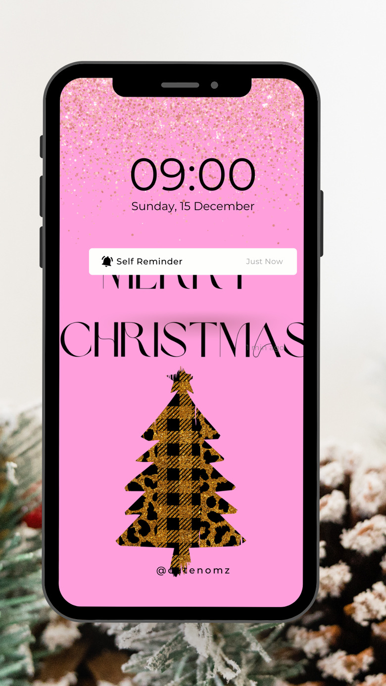 Pink Christmas & Cheetah Print Wallpaper - CuteNomz Shop's Ko-fi Shop ...