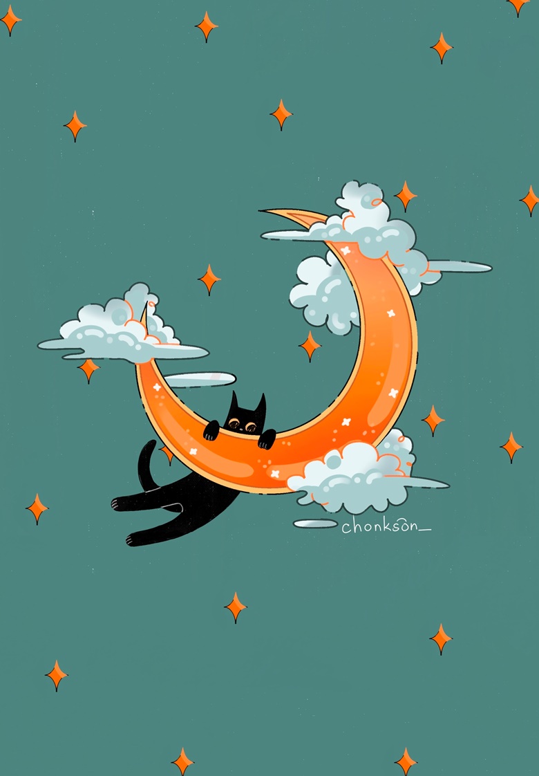Moon Cat Free Wallpaper - chonkson's Ko-fi Shop - Ko-fi ️ Where ...
