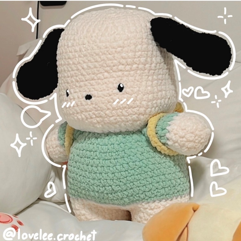 pochacco pattern (digital pdf) lovelee.crochet's Kofi Shop Kofi ️