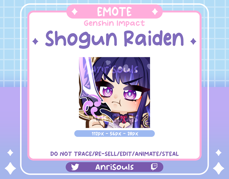 Twitch Emote Shogun Raiden Genshin. Streamer/ Discord/ Stream