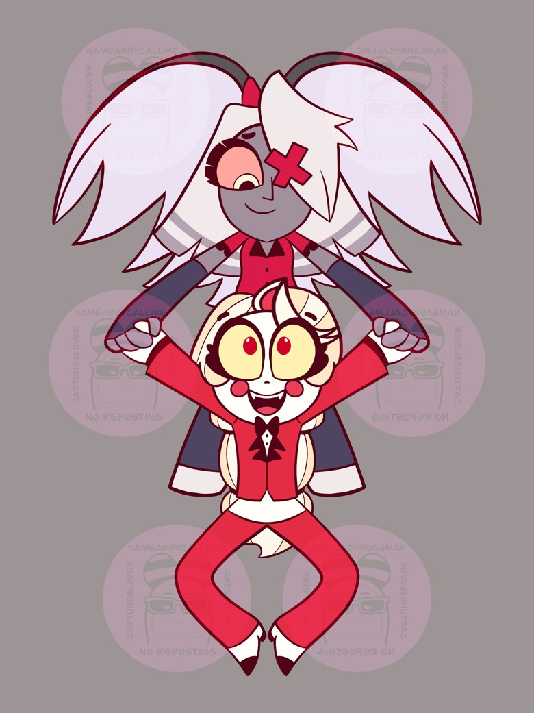 HAZBIN HOTEL Charlie and Vaggie Angel Wings Chaggie Chibi Cute sticker ...