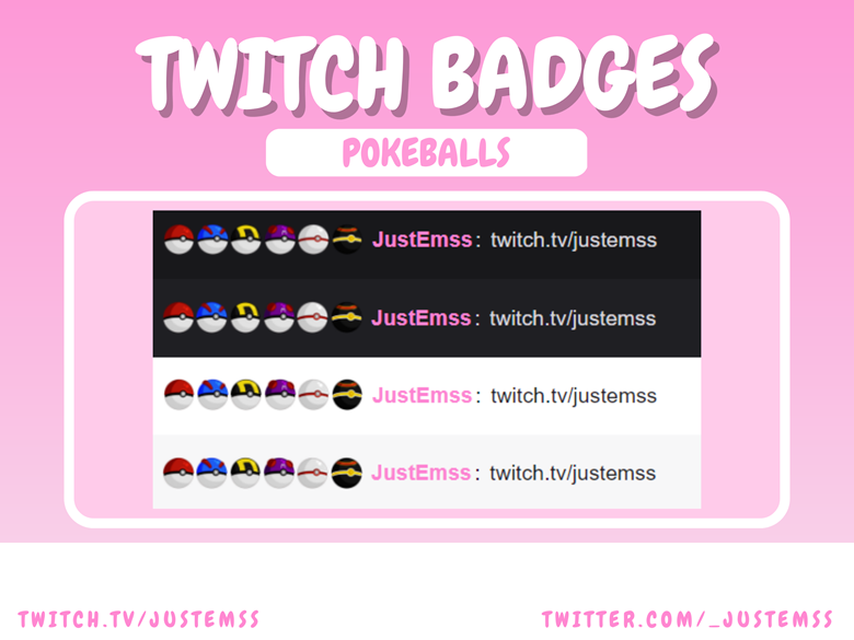 28 Pokeball Twitch Sub Badges Twitch Badges Cool Badges 