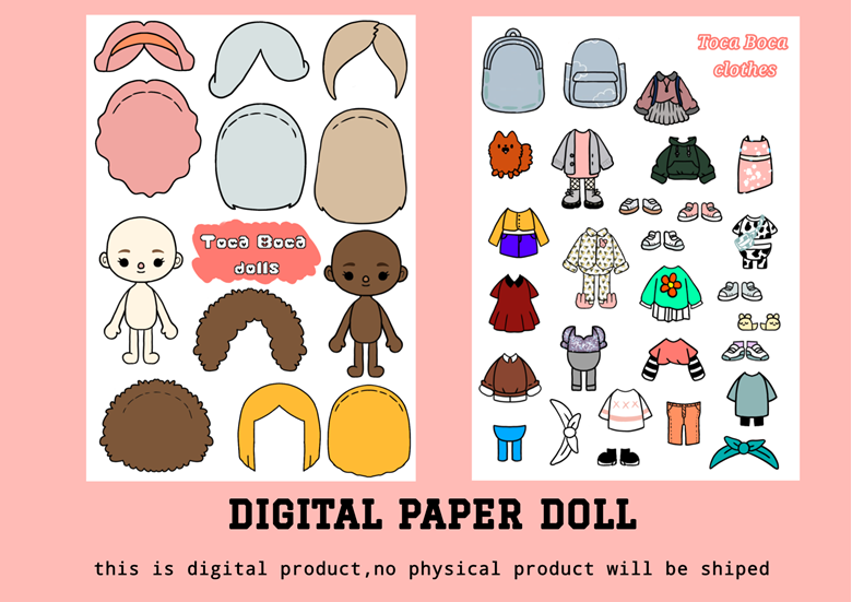 Toca Boca Paper Doll Printable Web Toca Boca Paper Photocard Making Book Diy Paper Toy