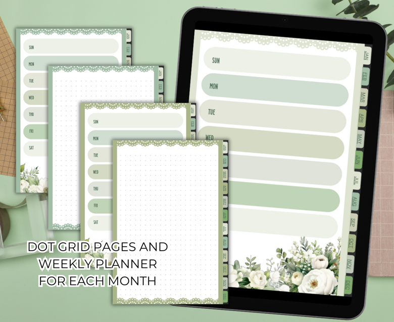 2024 2025 Digital Calendar And Weekly Planner With Tabs Printables