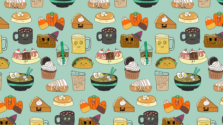 seamless pattern cartoon cute dessert character cute food wallpaper for  textile gift wrap paper 16701556 Vector Art at Vecteezy