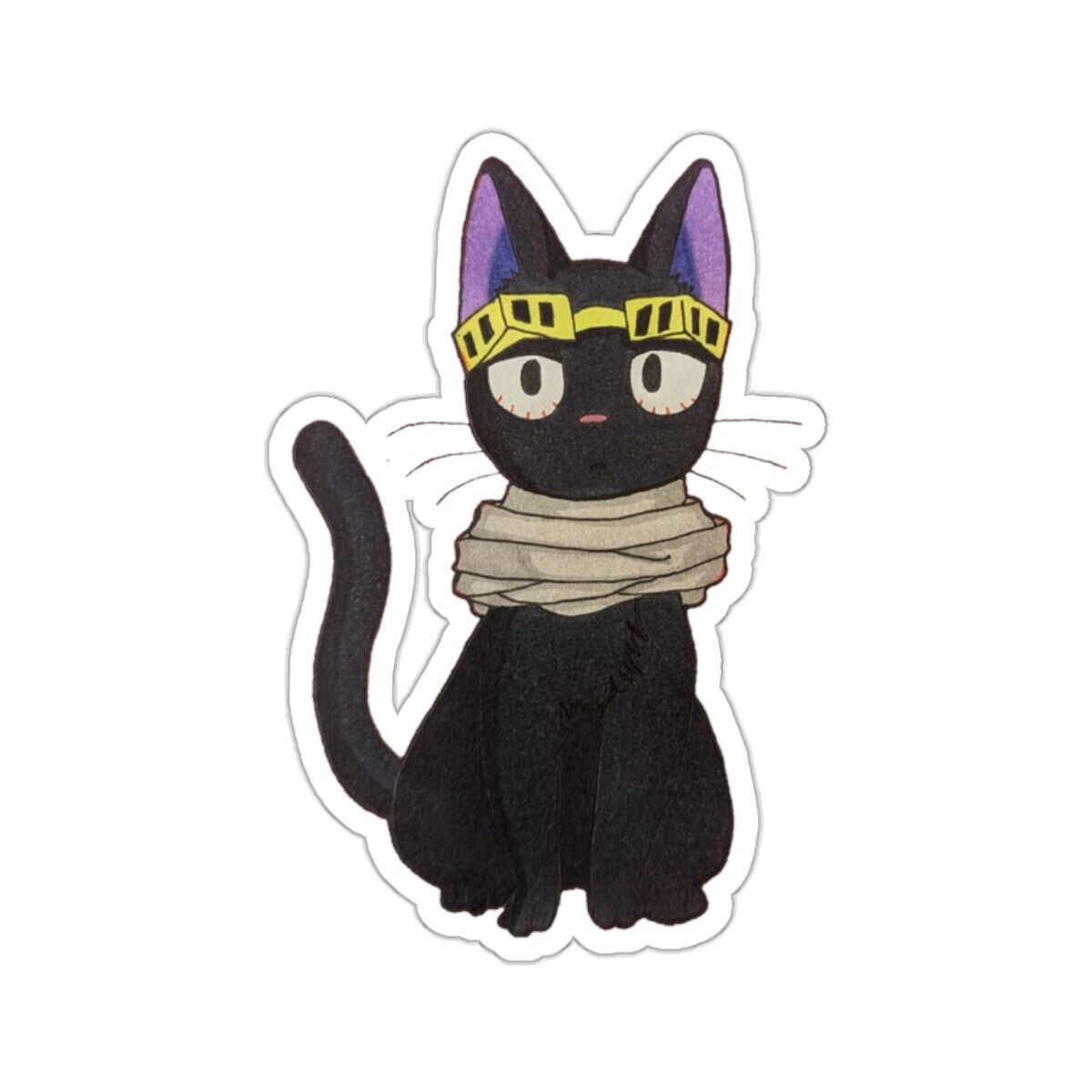 Aizawa Cat Kiss-Cut Sticker - pookysunarrow's Ko-fi Shop - Ko-fi ️ ...