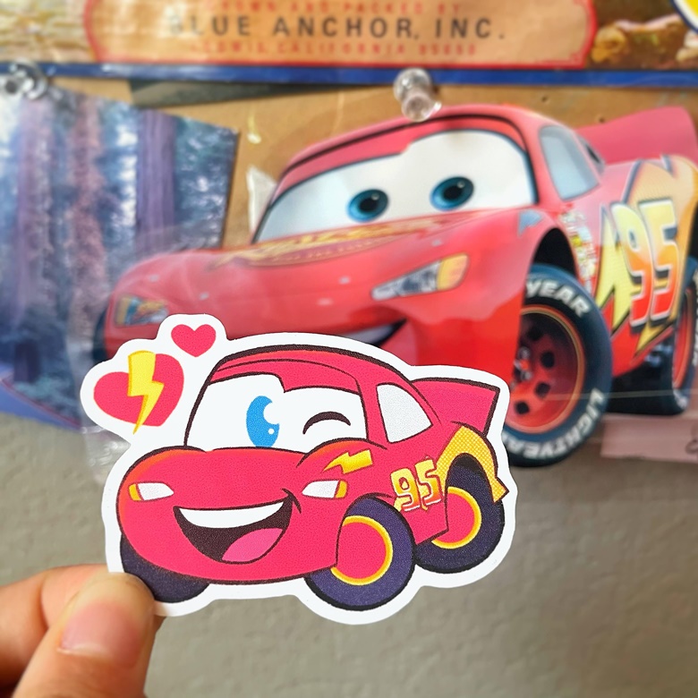 Lightning McQueen bicon Sticker for Sale by 123gracet