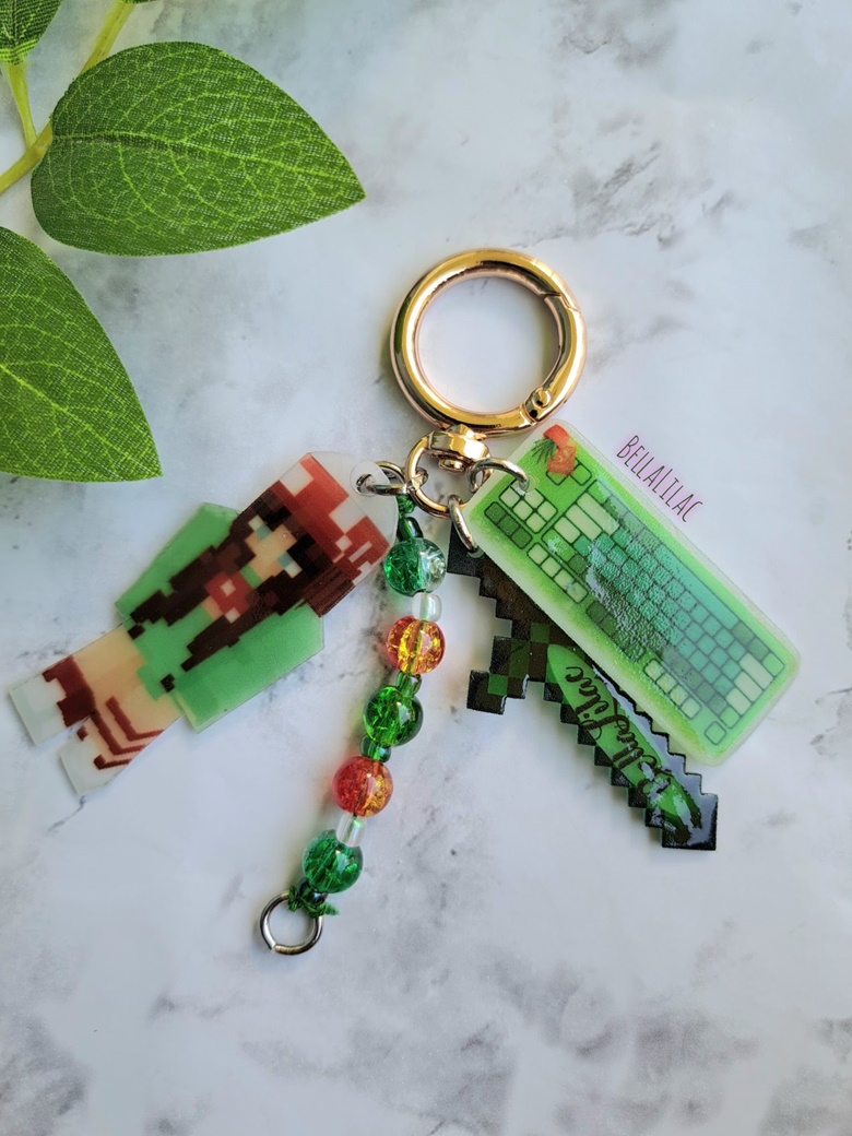 Minecraft Perler Bead Keychains