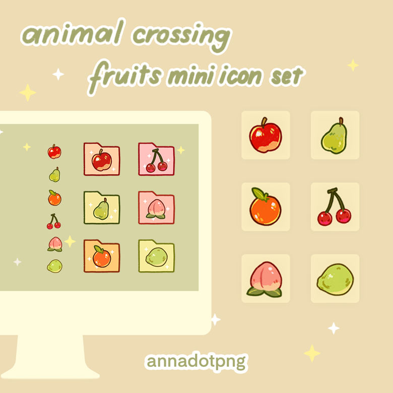 Animal Crossing Fruits Mini Icon Pack - Annadotpng's Ko-fi Shop - Ko-fi ...