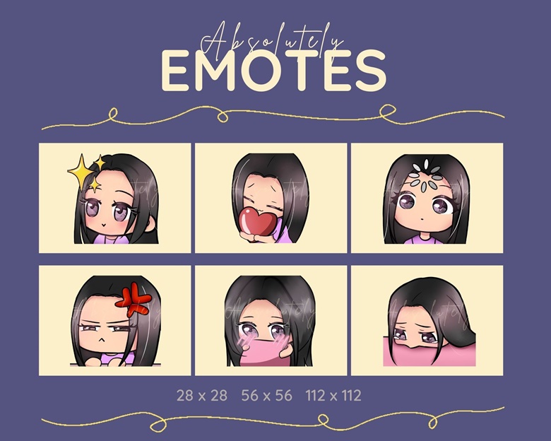 Do custom cute anime emotes and badges for twitch, discord by Shinobf |  Fiverr