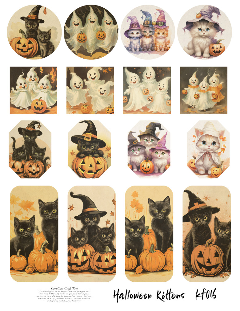 halloween kittens kf016 - Carolines Craft Tree's Ko-fi Shop - Ko-fi ️ ...