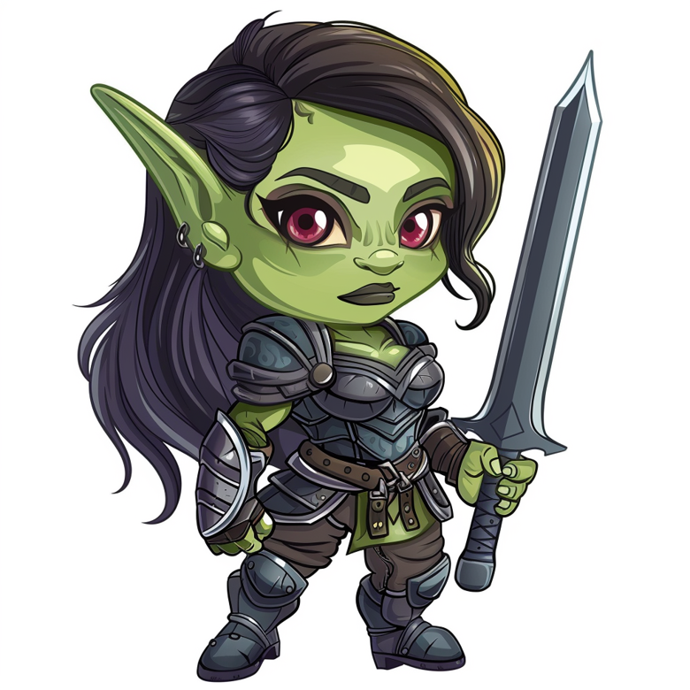 Orc Fighter Fem - Sticker Goblin Shoppe's Ko-fi Shop - Ko-fi ️ Where ...