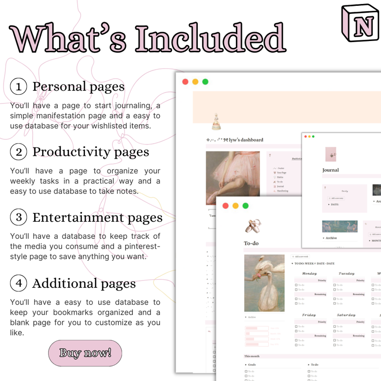 ballet core notion dashboard - Lyw's Ko-fi Shop - Ko-fi ️ Where ...