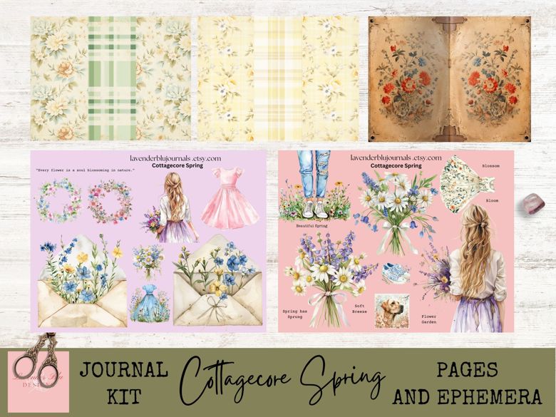 Junk Journal, Daydream in Green, Library, Books, Cottagecore
