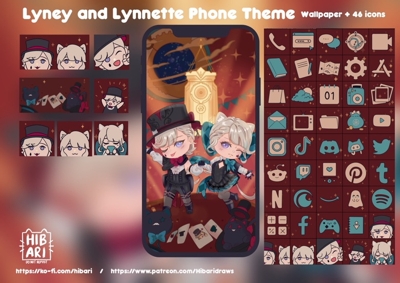 Lyney and Lynnette phone theme - Hibari's Ko-fi Shop - Ko-fi ️ Where ...