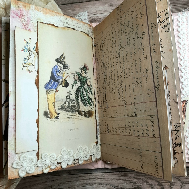 Vintage Pink Junk Journal - FREE SHIPPING - Lovely Villain