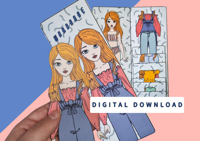 Paper Dolls & Clothes Set Printable Activities for Kids DIY 