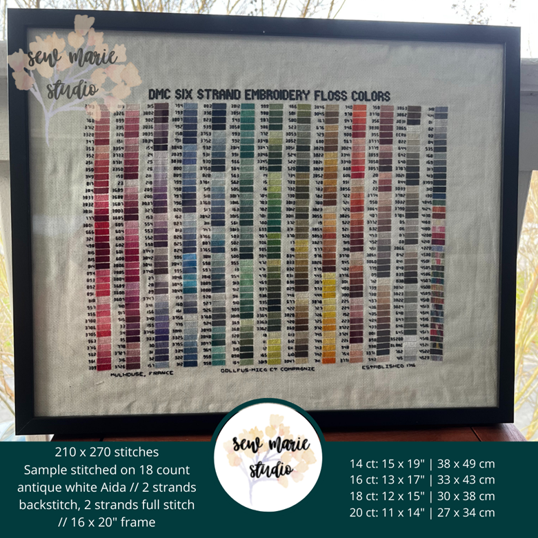 DMC Floss Color Chart PDF Pattern - Sew Marie Studio's Ko-fi Shop